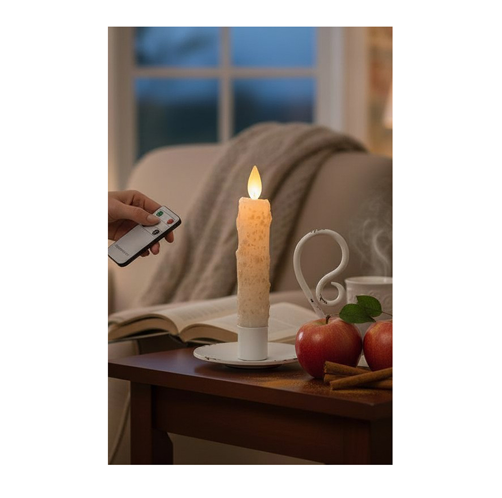 Scented Moving-Flame Tall Candles - Hot Spiced Cider